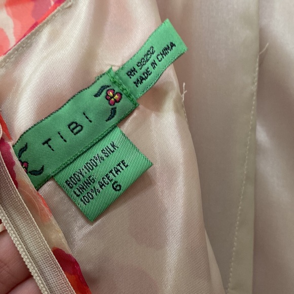 ⭐️Tibi 100% Silk Dainty Midi Dress Red Nude Animal Print Size 6 Spaghetti Strap - Picture 12 of 12